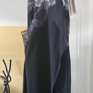 Elegant Black and Blue Lace Dress